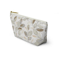 Cherry Plum Leaves Accessory Pouch w T-bottom in Brown